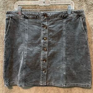 Maurices Charcoal Button-Down Mini Skirt
